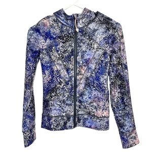 Kids Blue and Purple Patterned Zip-Up Top